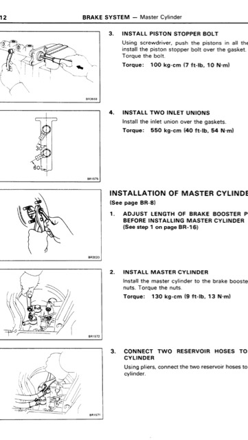 Installing a New Brake Master Cylinder